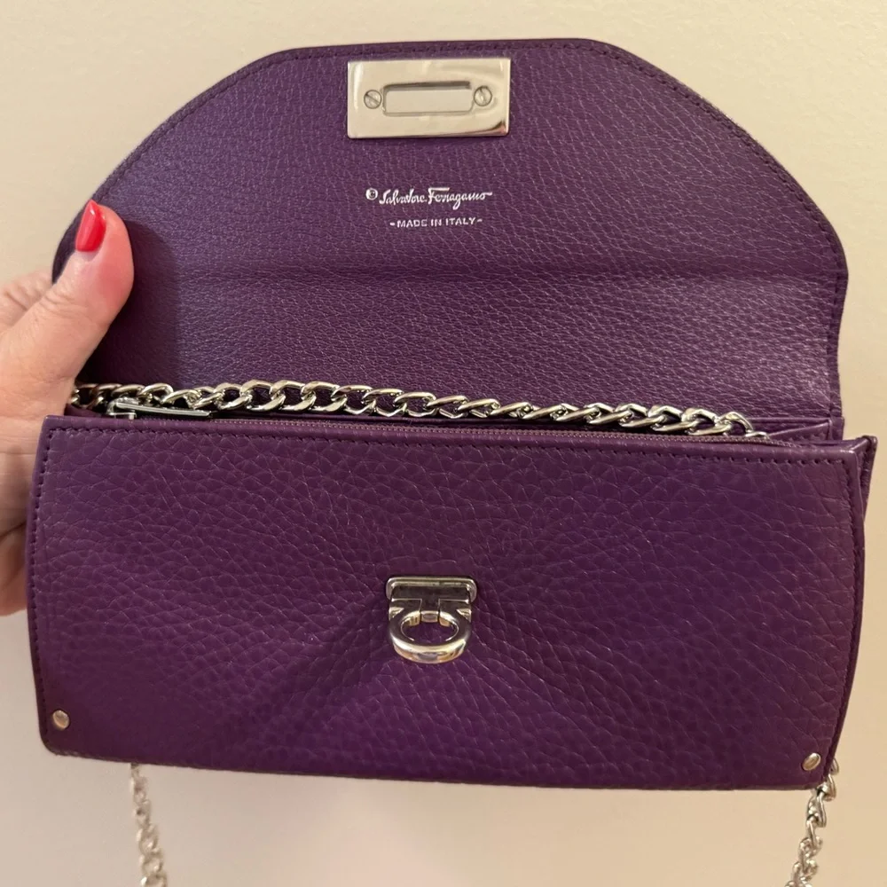 *Rare* Salvatore Ferragamo Purple Long Wallet - Picture 7 of 10